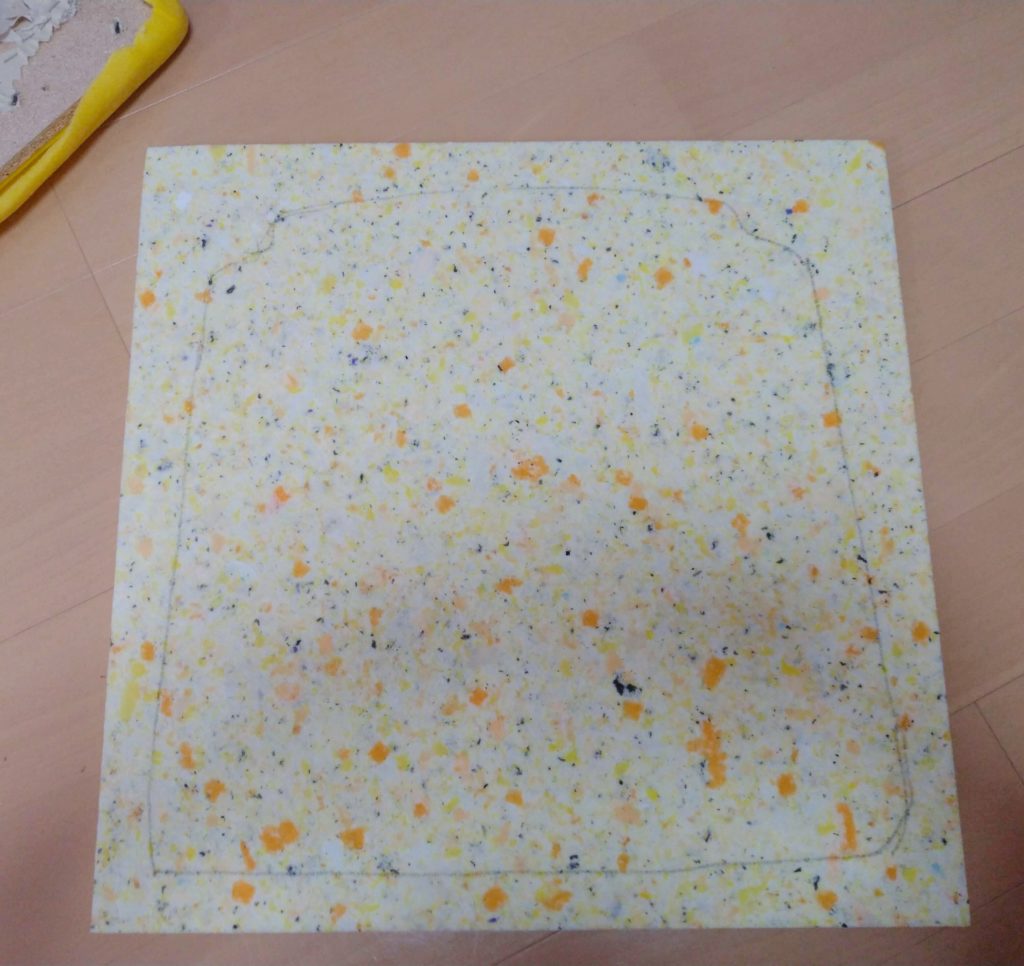 ウレタンに線をひく