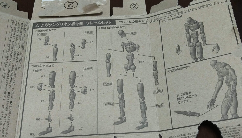 EVA-FRAME02エヴァンゲリオン初号機フレームセット　組み立て図