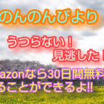 のんのんびよりがうつらない!!放送されない!!見逃した!!amazonなら30日間無料で見ることができるよ!!