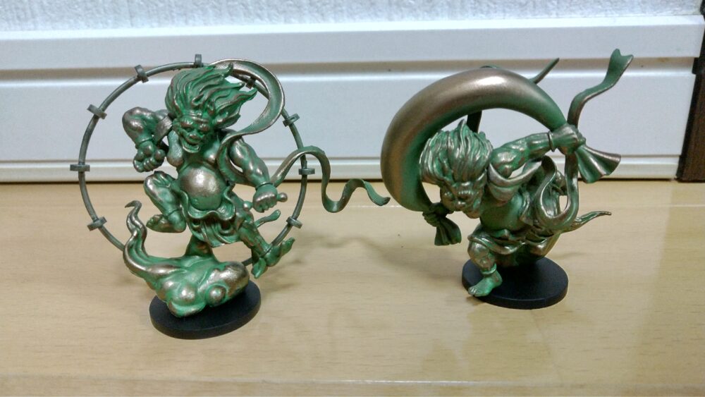 海洋堂 カプセルQミュージアム 日本の至宝 仏像立体図録 廻 雷神風神 小型簡易スタジオ使用無し